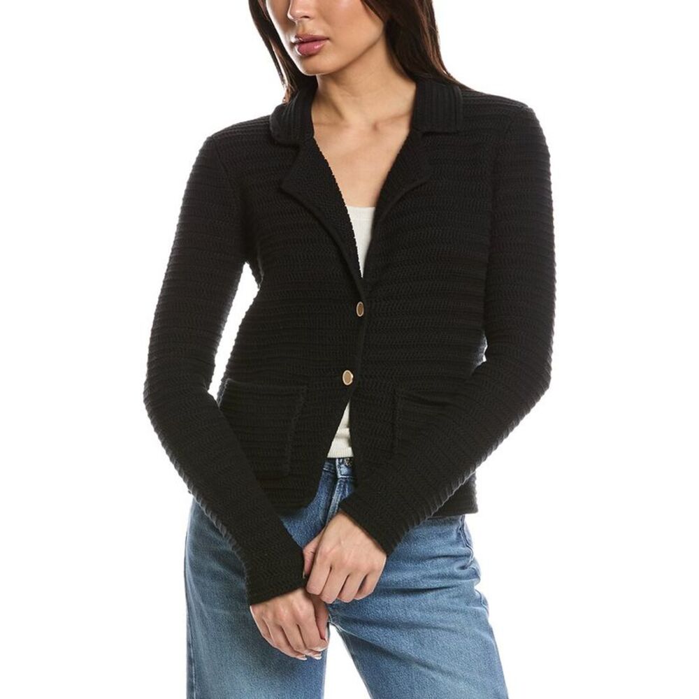 Frame Denim Womens  The Crochet Blazer, Black